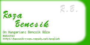 roza bencsik business card